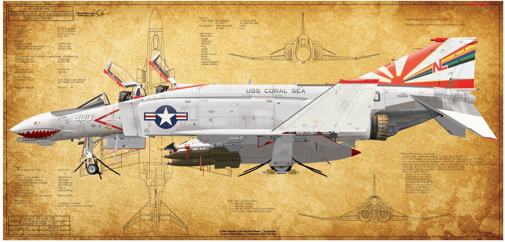 タミヤ１／４８F-４ＢファントムVF-111 USS サンダウナーズ F-4B ファントムII `FV-111 サンダウナーズ` (プラモデル